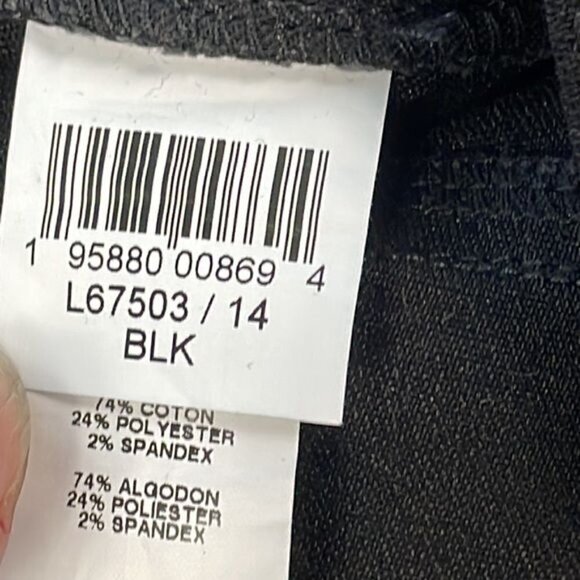 New Karen Kane Classic Straight Leg Jeans High Rise Black Sz 14 - Picture 11 of 11